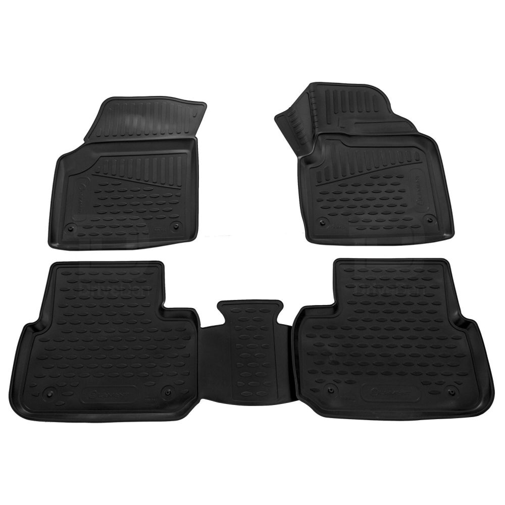 Tailored Black Rubber 4 Piece Floor Mat Set to fit Land Rover Discovery Sport 2014 - 2019