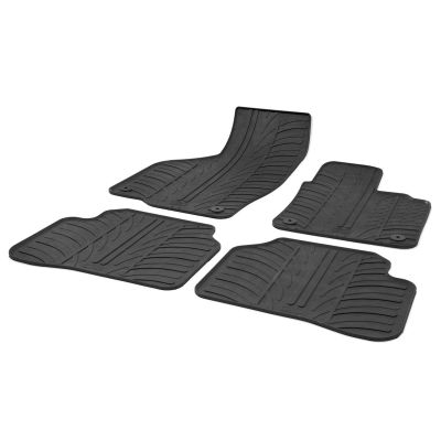 Tailored Black Rubber 4 Piece Floor Mat Set to fit Volkswagen Passat Mk.7 2010 - 2014