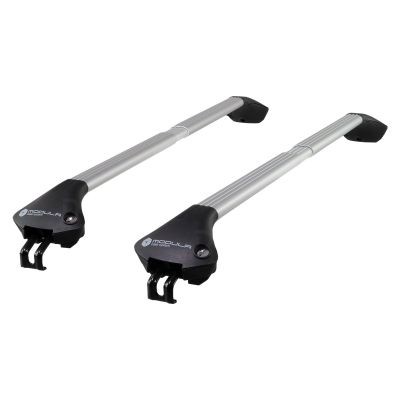 Oval Aluminium Silver Roof Bars to fit Audi Q3 SUV Mk.2 2019 - 2021 (Closed Roof Rails)